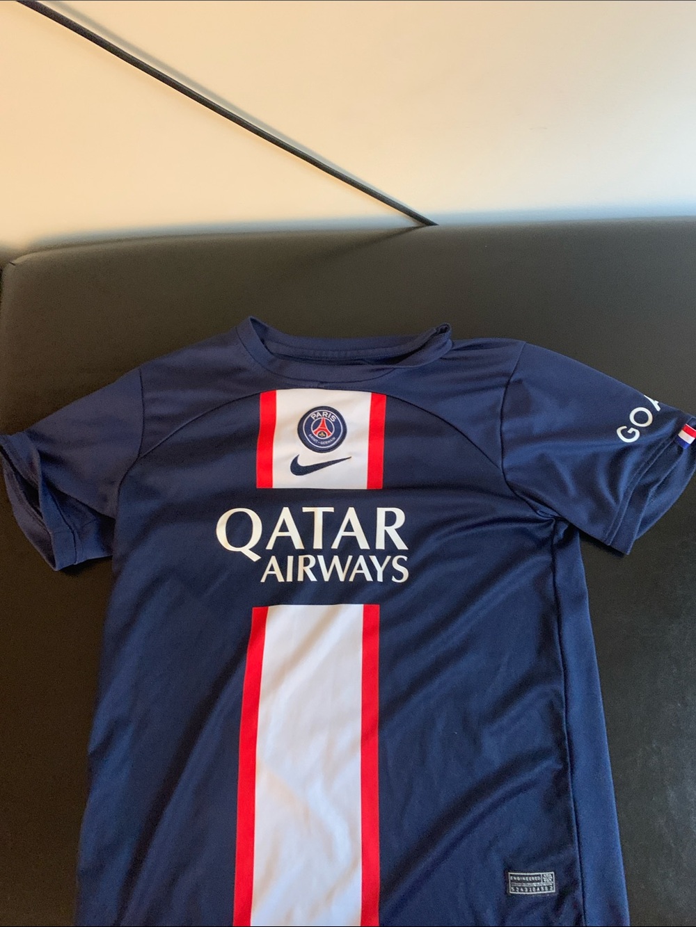 Nike Kids PSG Navy Soccer Jersey with Red & White Center Stripe